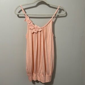 Ella Moss Pink Floral Appliqué Top